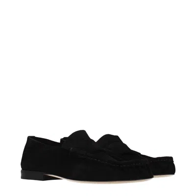The Row Soft Mocassin F1626l305 Blk In Black