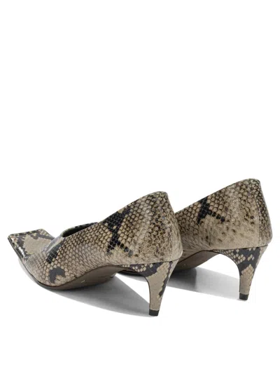 Khaite Marlene Snake-effect Leather Pumps In Brown