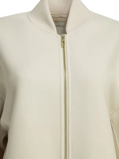 Sportmax Wool Bomber Jacket In White