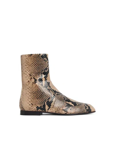Khaite Colt Python-embossed Leather Bootie In Multi