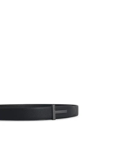 Tom Ford Leather Belt In Black