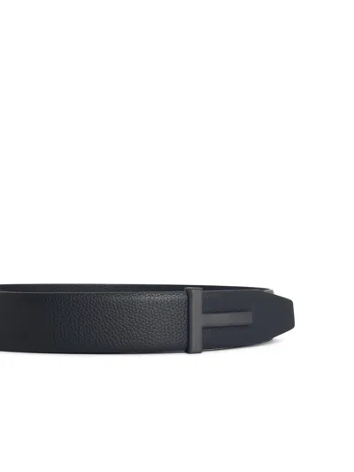 Tom Ford Black Lear Belt In Black