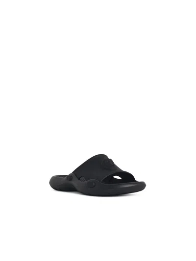 Versace Nettuno Medusa Head Open-toe Sliders In Black