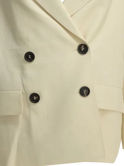 Brunello Cucinelli Double-breasted Buttoned Blazer In Neutral