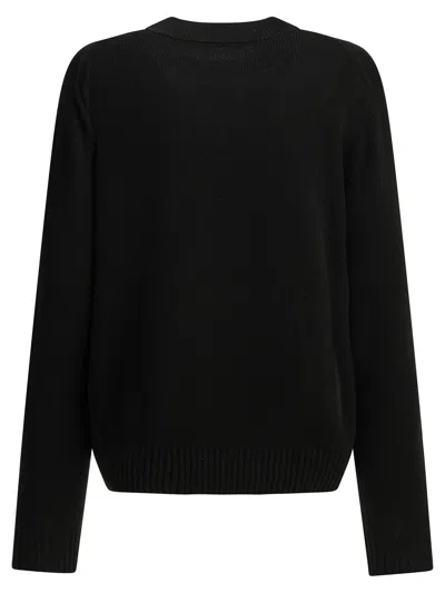 Givenchy Wool Blend Sweater With Embroidered Logo In Black