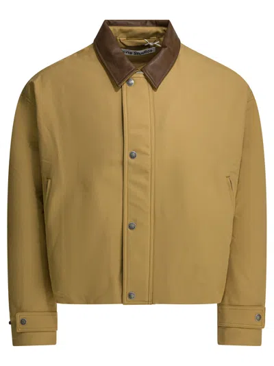 Acne Studios Beige Organic Cotton Jacket In Green