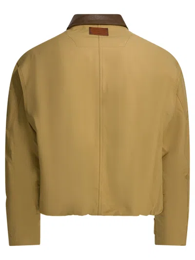 Acne Studios Beige Organic Cotton Jacket In Green