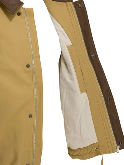 Acne Studios Beige Organic Cotton Jacket In Green