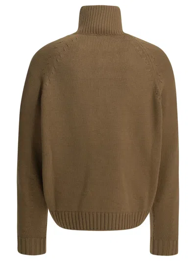 Tom Ford Cashmere Wool Blend Half Zip Pullover In Green