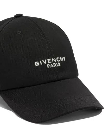 Givenchy " Paris" Baseball Cap In Black