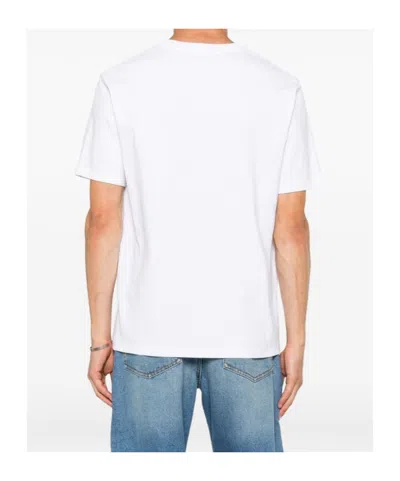Balmain Short Sleeve Crew Neck Graphic Shirt In White