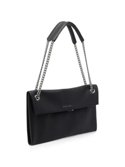 Orciani Small Venus Leather Shoulder Bag In Black