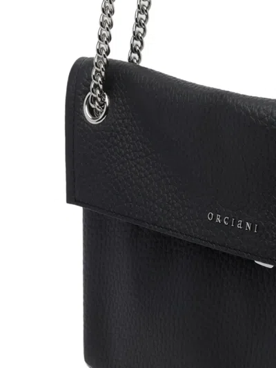 Orciani Small Venus Leather Shoulder Bag In Black
