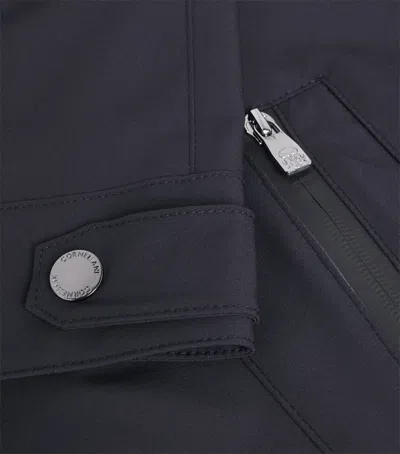 Corneliani Water-resistant Overcoat In Navy