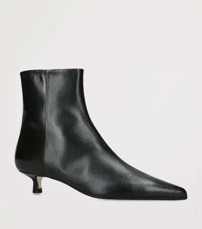 Aeyde Leather Sofie Heeled Boots 35 In Black
