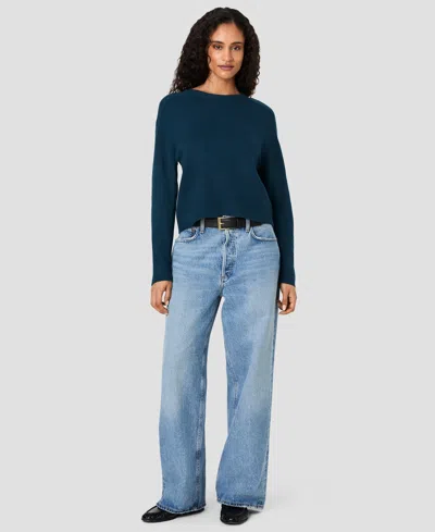French Connection Babysoft Oversized Crew Neck Pullover In Blue