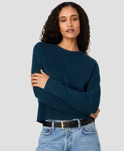 French Connection Babysoft Oversized Crew Neck Pullover In Blue