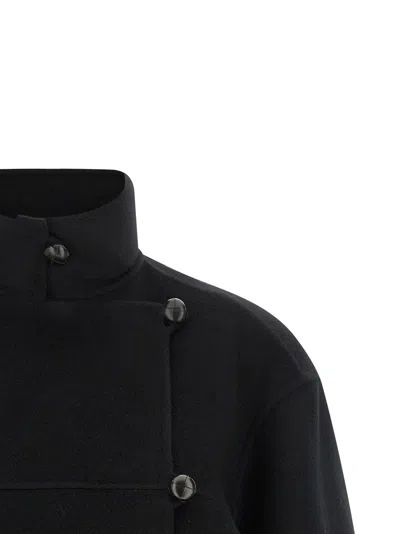 Róhe Rohe Double Wool Coat In Black