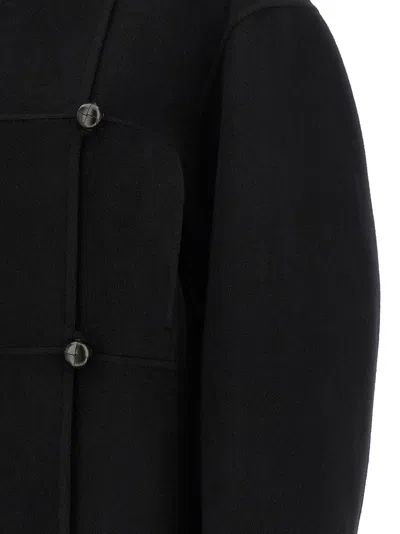 Róhe Rohe Double Wool Coat In Black