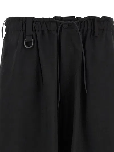 Y-3 Logo-print Drawstring Cargo Pants In Black
