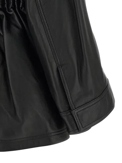 Rohe Leather Jacket With Adjustable Drawstring Waist In Black