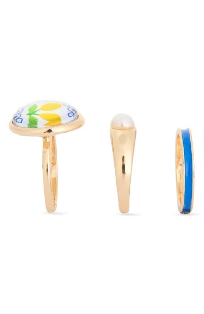 Leith Lemon 3-pack Rings In Multi