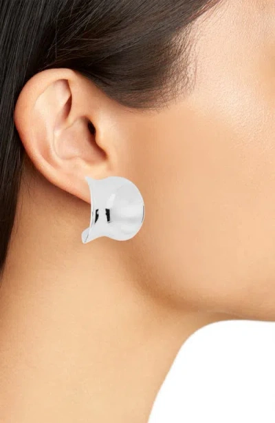 Leith Smooth Curve Hoop Earrings In Silver