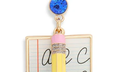 Leith Notebook & Pencil Drop Earrings In Multi