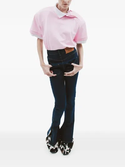 A.w.a.k.e. Side-slit Flared Jeans In Blue