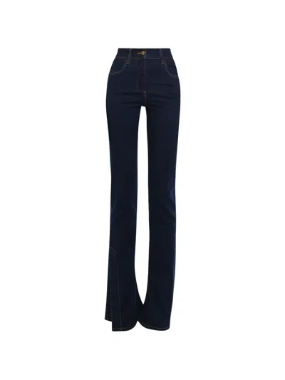 A.w.a.k.e. Side-slit Flared Jeans In Blue
