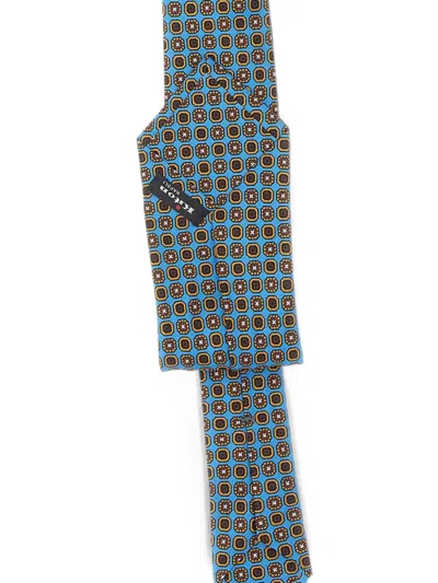 Kiton Geometric-pattern Seven-fold Tie In Pink