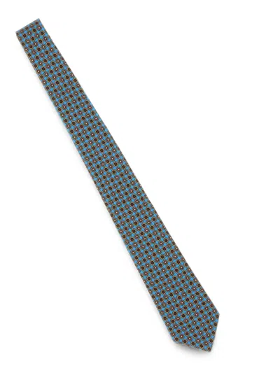 Kiton Geometric-pattern Seven-fold Tie In Pink