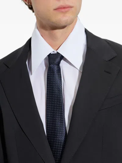 Giorgio Armani Geometric-pattern Tie In White