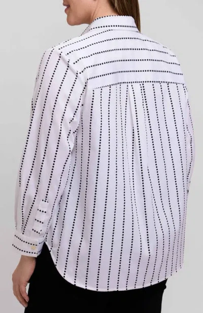 Foxcroft Stripe Boyfriend Button-up Shirt In Pattern