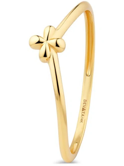 Devata Clover On Chevron Ring In Gold