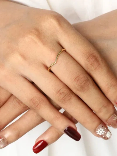 Devata Chevron Stacking Ring In Gold