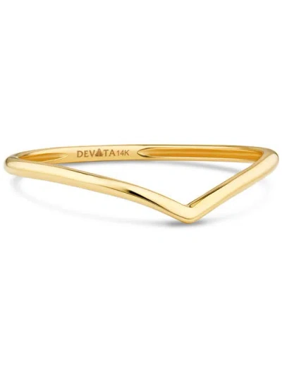 Devata Chevron Stacking Ring In Gold