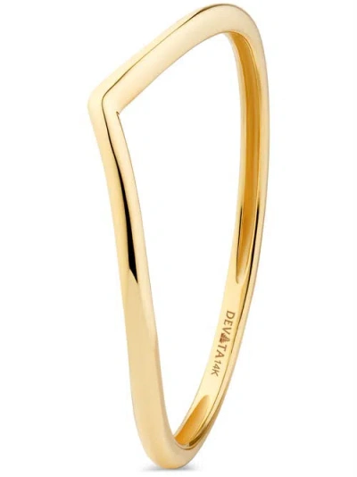 Devata Chevron Stacking Ring In Gold