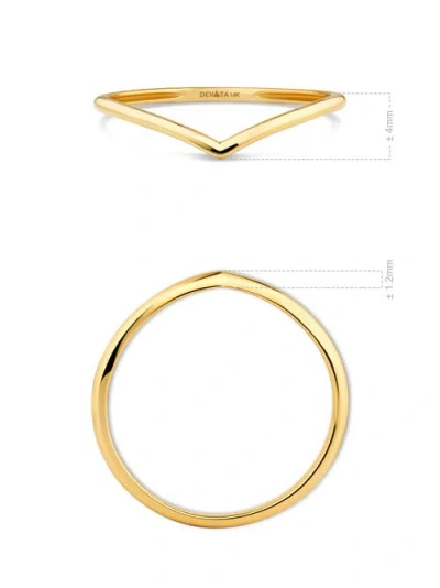 Devata Chevron Stacking Ring In Gold
