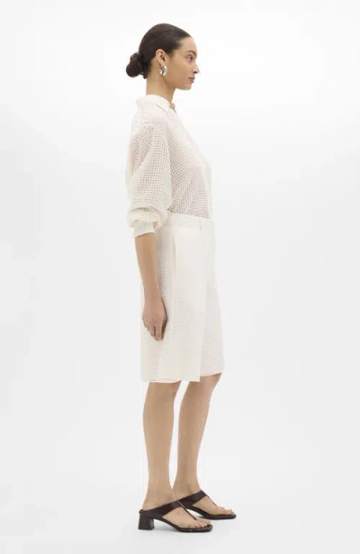 Another Tomorrow Gingham Bermuda Pant In Transparent