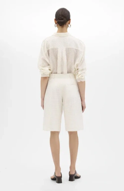 Another Tomorrow Gingham Bermuda Pant In Transparent