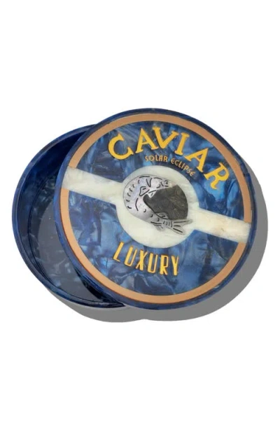 Solar Eclipse Hand-painted Caviar Trinket Box In Blue