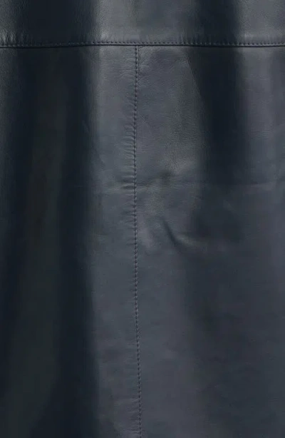 Bernardo Short Mixed Media Leather Jacket In Blue