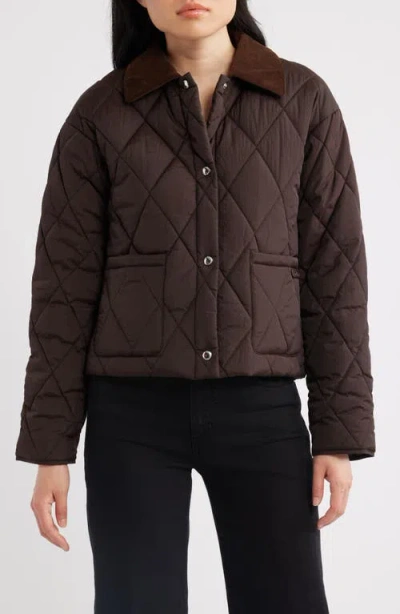 Sam Edelman Quilted Crop Jacket In Brown