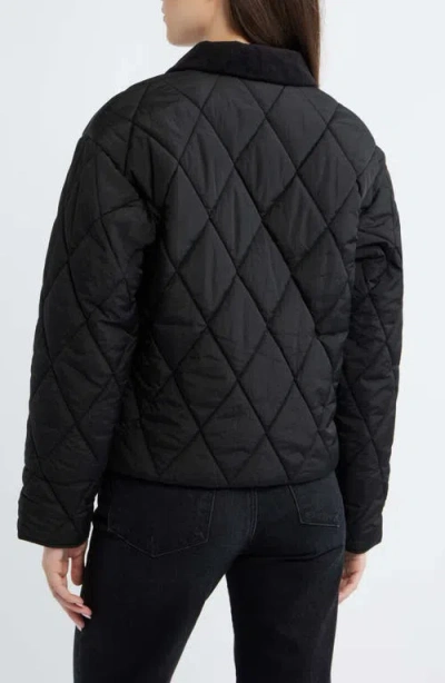 Sam Edelman Quilted Crop Jacket In Black