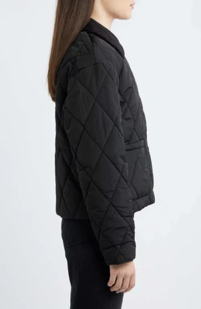 Sam Edelman Quilted Crop Jacket In Black