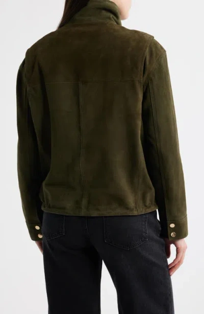 Bernardo Suede Bubble Jacket In Green