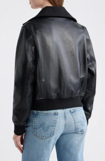 Bernardo Short Leather Jacket In Black