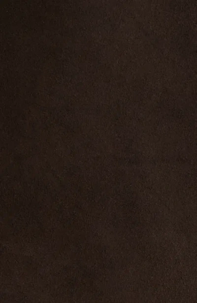 Bernardo Long Suede Coat In Brown