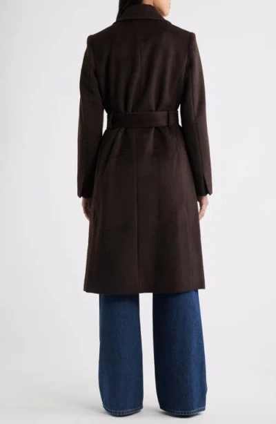 Sam Edelman Longline Wrap Coat In Brown